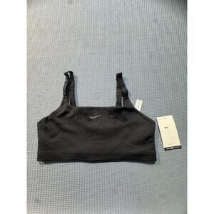 Nike Swoosh Sport Bra Sz M Women Black Brand New